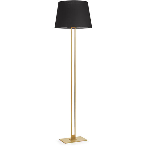 Lampadaire de salon CLASSICAL E27 60W Or Coton noir