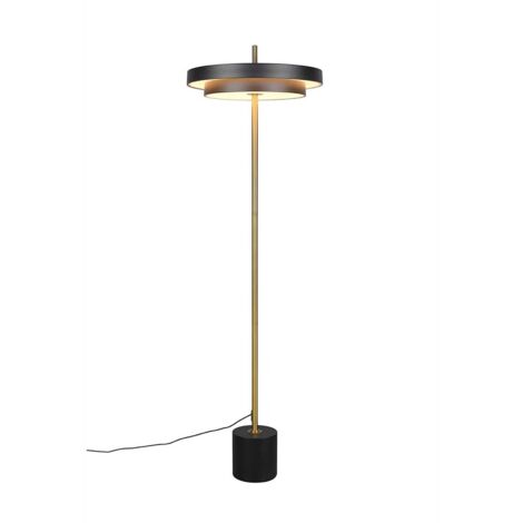 Lampadaire de salon LED noir doré variateur tactile CCT 138 cm