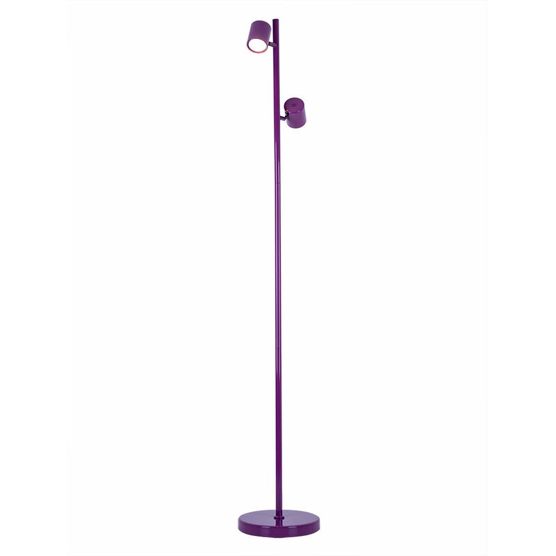 Lampe de lecture sur pied LED 6 watts spots lumineux mobiles acier violet EGLO 13506