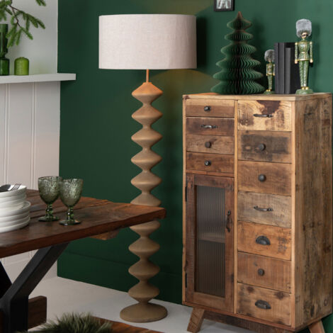 Lampadaire design 48x48x156 cm en bois gris