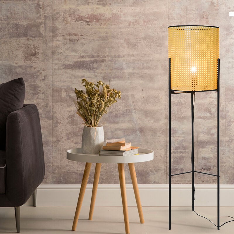 Sampa - Lampadaire design Bali 135cm cannage naturel compatible led