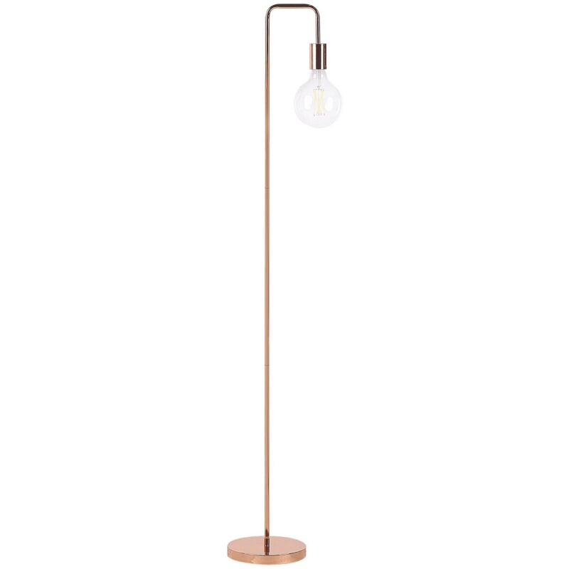 Lampadaire Design sur Pied en Métal Cuivré E27 Max 40W Éclairage Idéal pour Salon ou Chambre au Style Moderne et Industriel Beliani