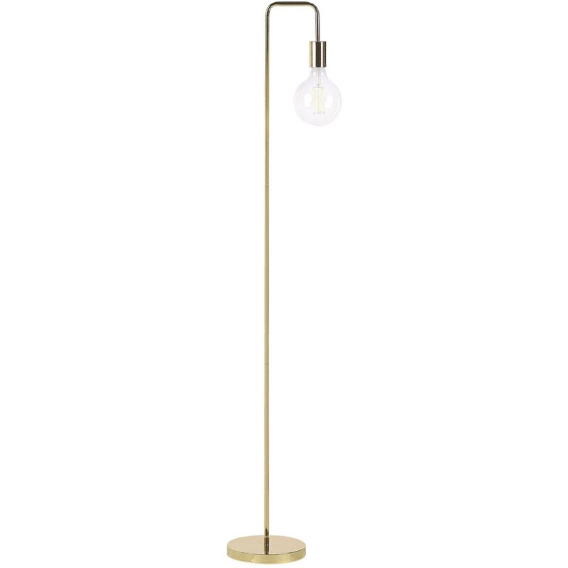 Lampadaire Design sur Pied en Métal Doré E27 Max 40W Éclairage Idéal pour Salon ou Chambre au Style Moderne et Industriel Beliani