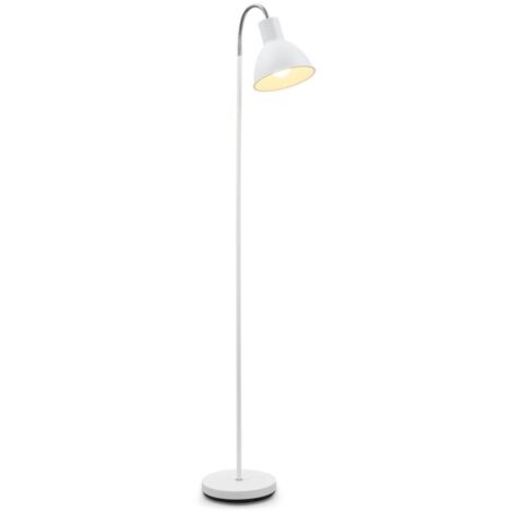 Lampadaire design industriel lampe à pied lampe à vasque métal blanche