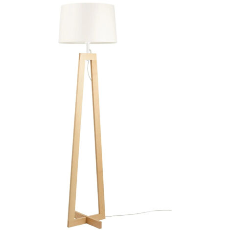 Lampadaire design, Lampadaire design Sacha ls blanc écru Bois en Wood, Aluminor