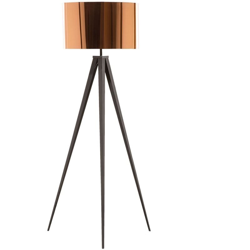 Lampadaire sur Trépied en Matière Synthétique et Métal Cuivré 156 cm Stiletto
