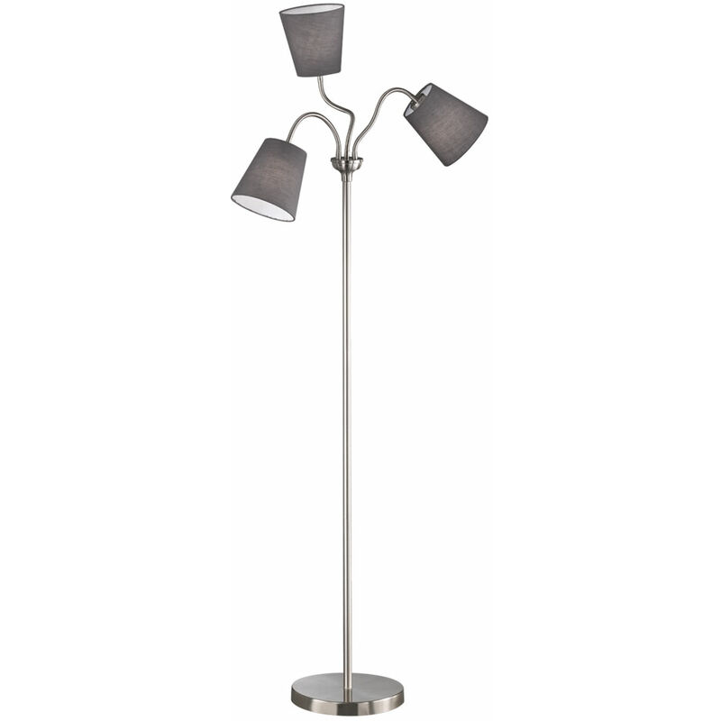 Lampadaire design textile gris lampadaire spot flexo mobile dans un set comprenant des ampoules LED