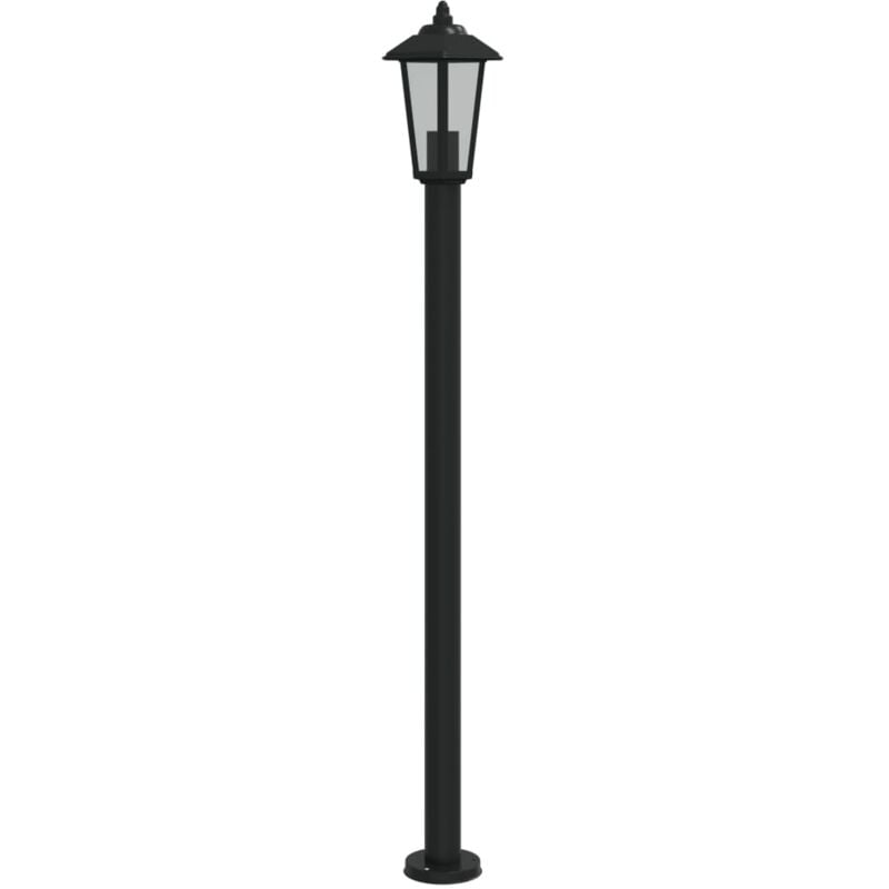 Lampadaire d'extérieur 120 cm acier inoxydable noir