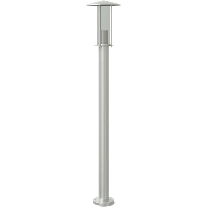 Lampadaire d'extérieur argenté 100 cm acier inoxydable Argent