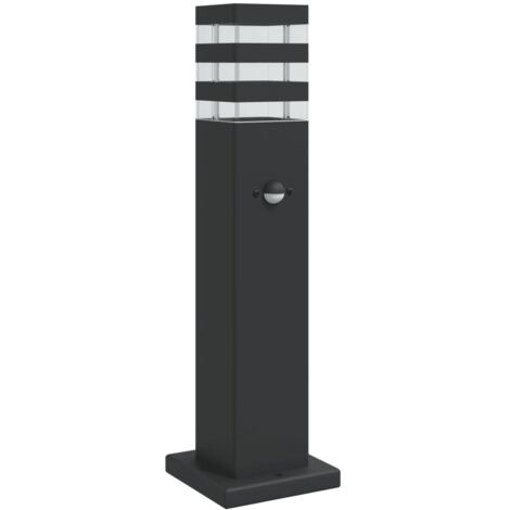 Lampadaire d'extérieur avec capteur noir 50 cm aluminium vidaXL