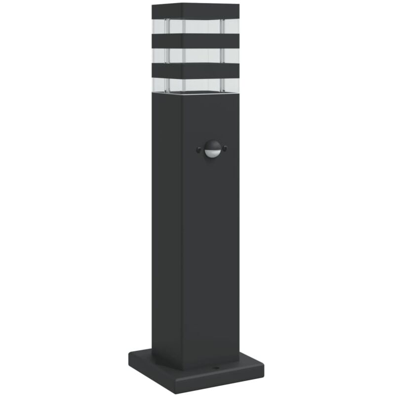 Lampadaire d'extérieur avec capteur noir 50 cm aluminium Vidaxl