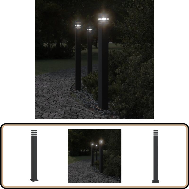 Vidaxl - Lampadaire d'extérieur avec sortie noir 110 cm aluminium - Lampadaire Exterieur - Éclairage Extérieur - Lampe De Jardin - Luminaire