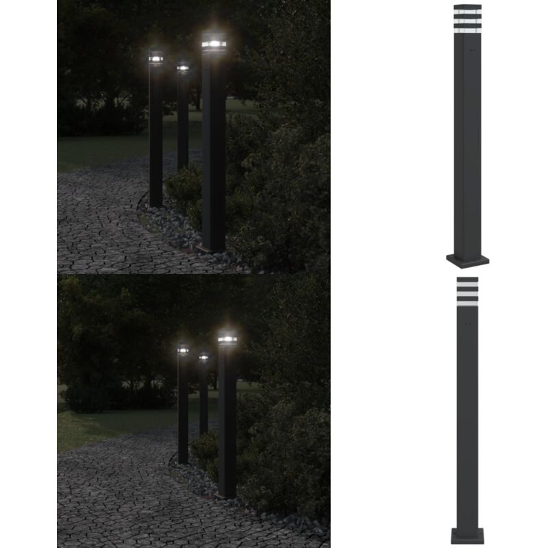 Lampadaire d'extérieur avec sortie noir 110 cm aluminium - Lampadaire Exterieur - Éclairage Extérieur - Lampe De Jardin - Luminaire Extérieur - Lampe