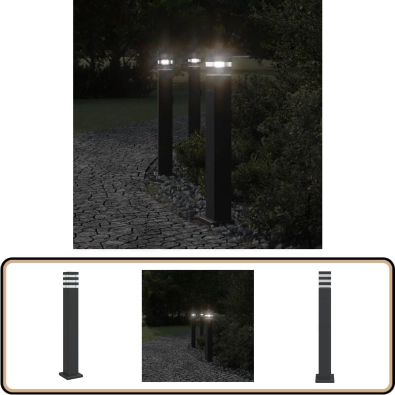 Vidaxl - Lampadaire d'extérieur avec sortie noir 80 cm aluminium - Lampadaire Exterieur - Éclairage Extérieur - Lampe Extérieur - Luminaire Jardin