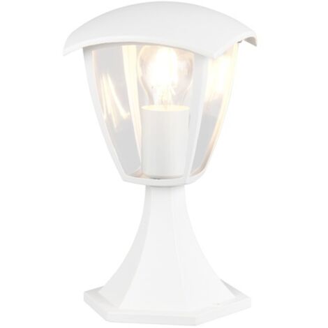 Lampadaire d'extérieur, éclairage de jardin, éclairage de chemin, lanterne en aluminium blanc IP44 H 30 cm