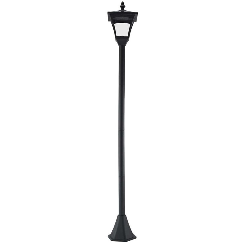 Lampadaire d'extérieur - Éclairage Solaire 10 Lumens - Lanterne Jardin Noire Résistante aux Intempéries - 15x15x120cm