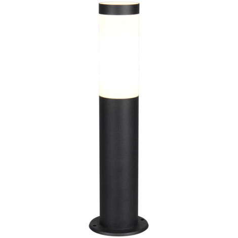 Lampadaire d'extérieur en acier inoxydable noir, éclairage de jardin, E27, IP44, H 45 cm