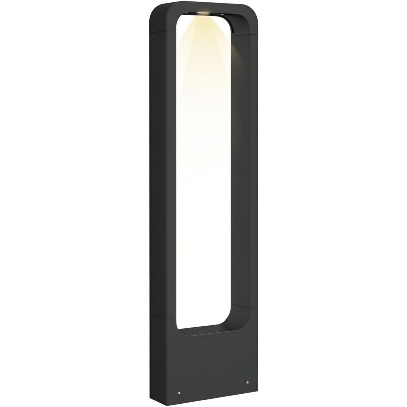 Lampadaire d'extérieur led design - dim. 16L x 5,3l x 60H cm - alu noir