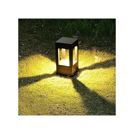 Lampadaire dexterieur LED Noir Lampe de Jardin, Lampadaire Extérieur, Borne Eclairage Exterieur de Chemin à économie d'énergie Anthracite, Lumières de Passerelle IP 65  3000K H20cm Blanc Chaud