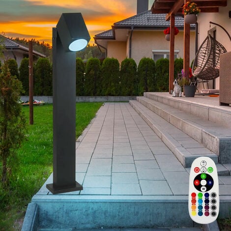 Lampe de jardin GU10 avec piquet de sol spot d'extérieur spot de jardin au  sol Spot IP65 orientable, télécommande dimmable, RGB LED 3.5W 290Lm, DxH  9.8x30.5 cm