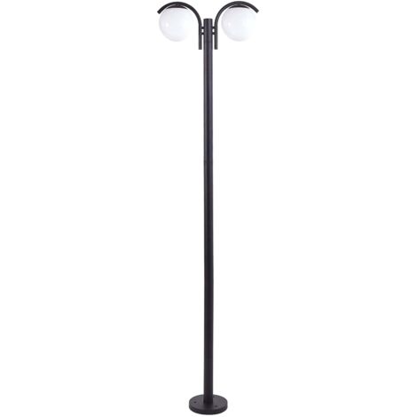 Lampadaire d'Extérieur Moderne en Aluminium à 2 Lumières de Jardin Noir Kulsi