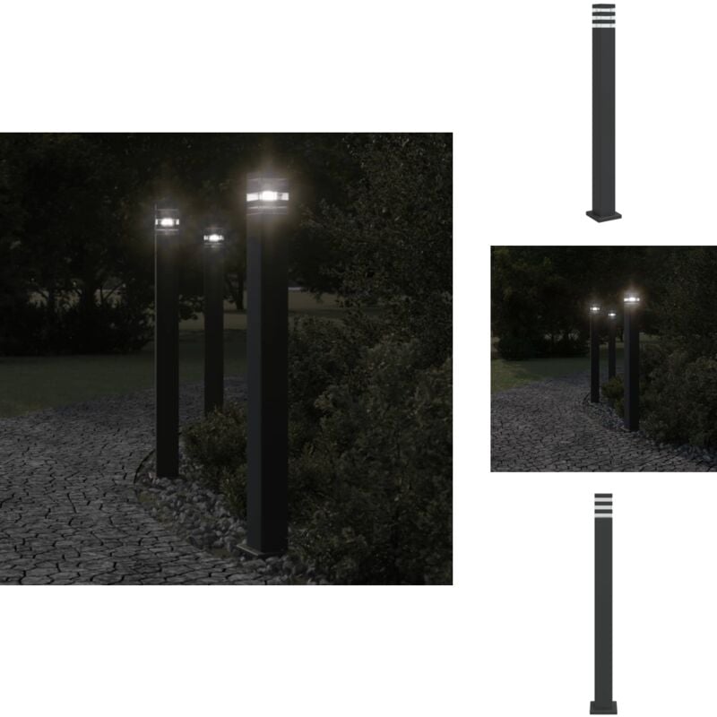 Lampadaire d'extérieur noir 110 cm aluminium - Lampadaire Exterieur - Éclairage Extérieur - Lampe Extérieur - Luminaire Extérieur - Jardin