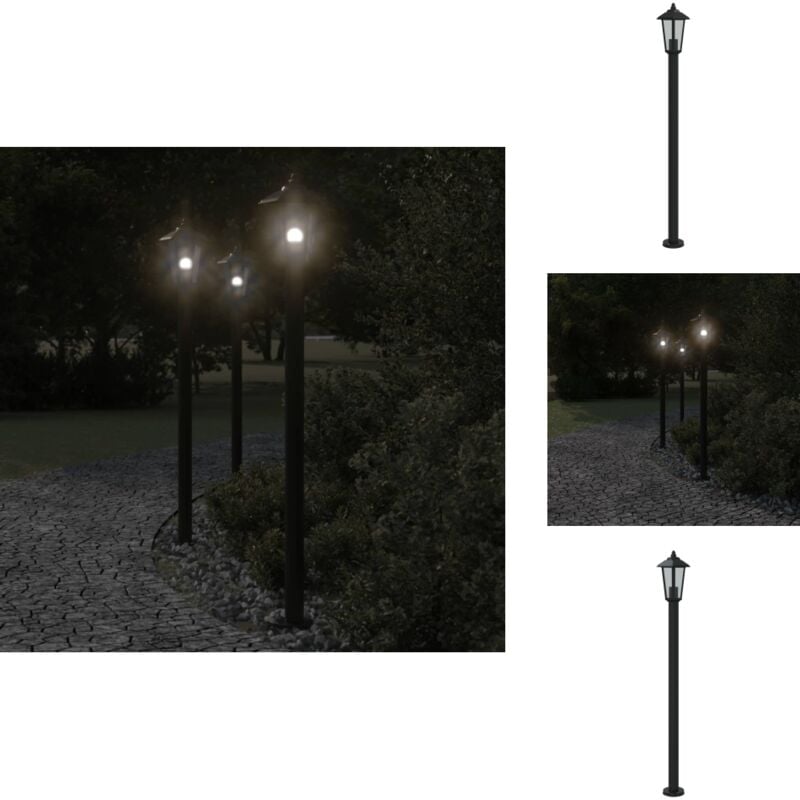 Lampadaire d'extérieur noir 120 cm acier inoxydable - Lampadaire Exterieur - Éclairage Extérieur - Lampe Extérieur - Luminaire Extérieur - Jardin