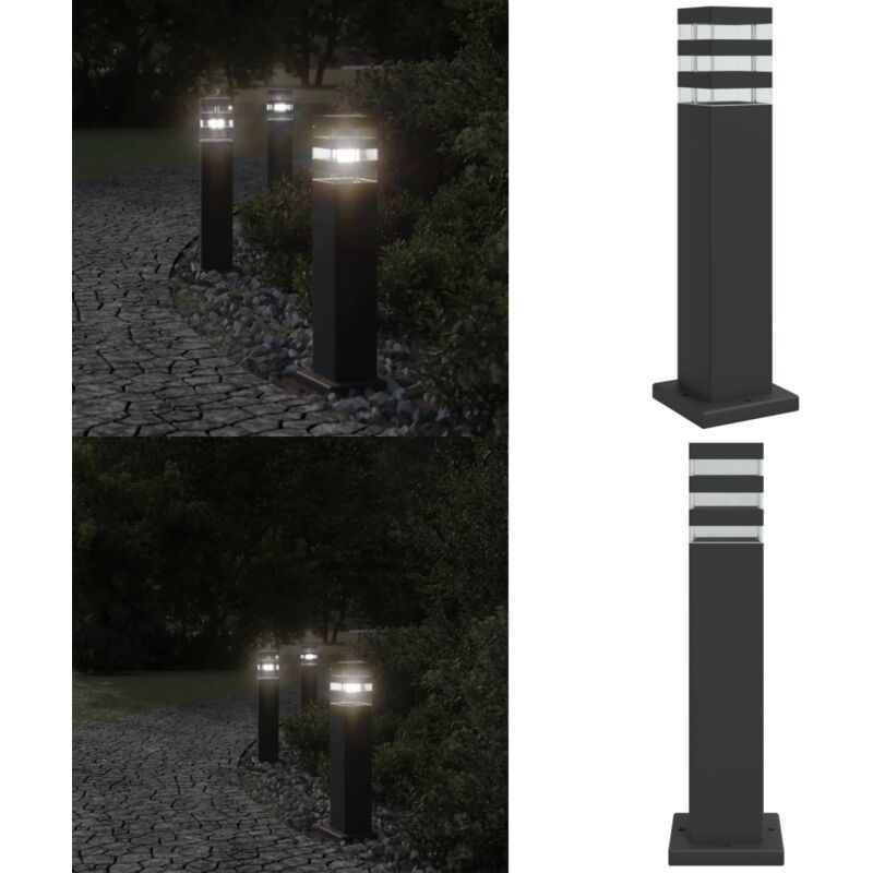Lampadaire d'extérieur noir 50 cm aluminium - Lampadaire Exterieur - Éclairage Extérieur - Luminaire Extérieur - Lampe Terrasse - Lampe Jardin - Home