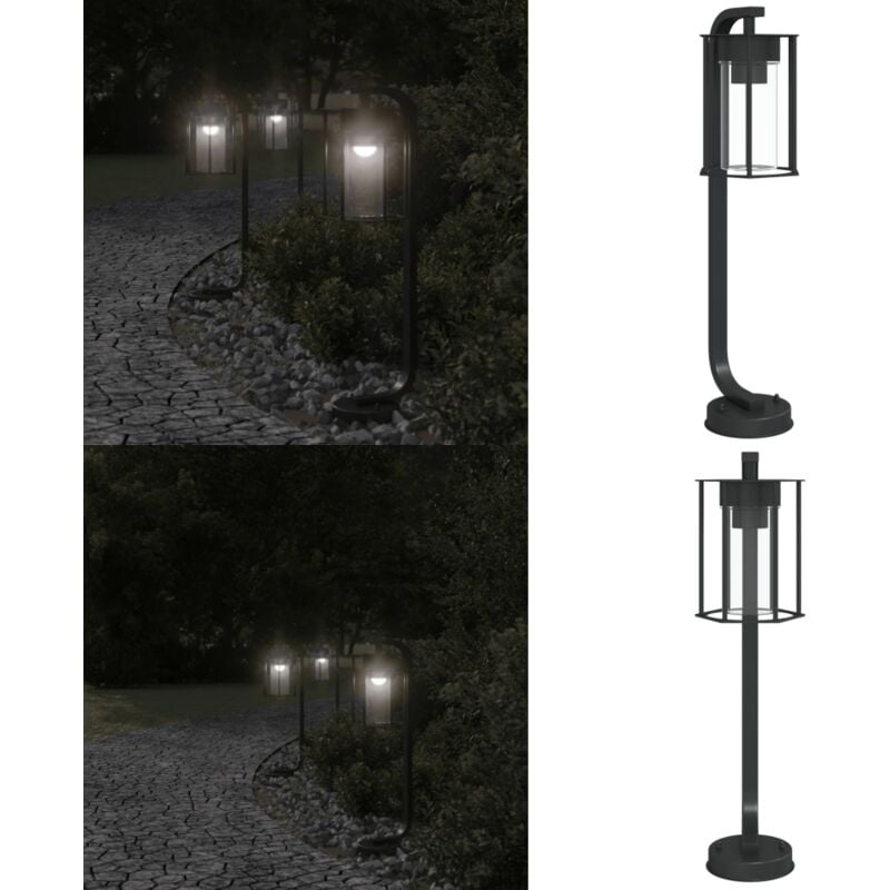 Lampadaire d'extérieur noir 60 cm acier inoxydable - Lampadaire Exterieur - Éclairage Extérieur - Luminaire Extérieur - Lampe Extérieur - Jardin