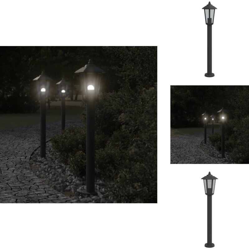 Lampadaire d'extérieur noir 80 cm acier inoxydable - Lampadaire Exterieur - Éclairage Extérieur - Luminaire Extérieur - Lampe Extérieur - Jardin