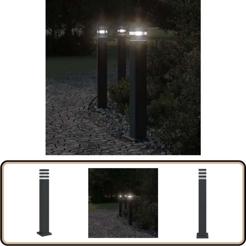 Vidaxl - Lampadaire d'extérieur noir 80 cm aluminium - Lampadaire Exterieur - Éclairage Extérieur - Lampe Extérieur - Luminaire Extérieur - Jardin