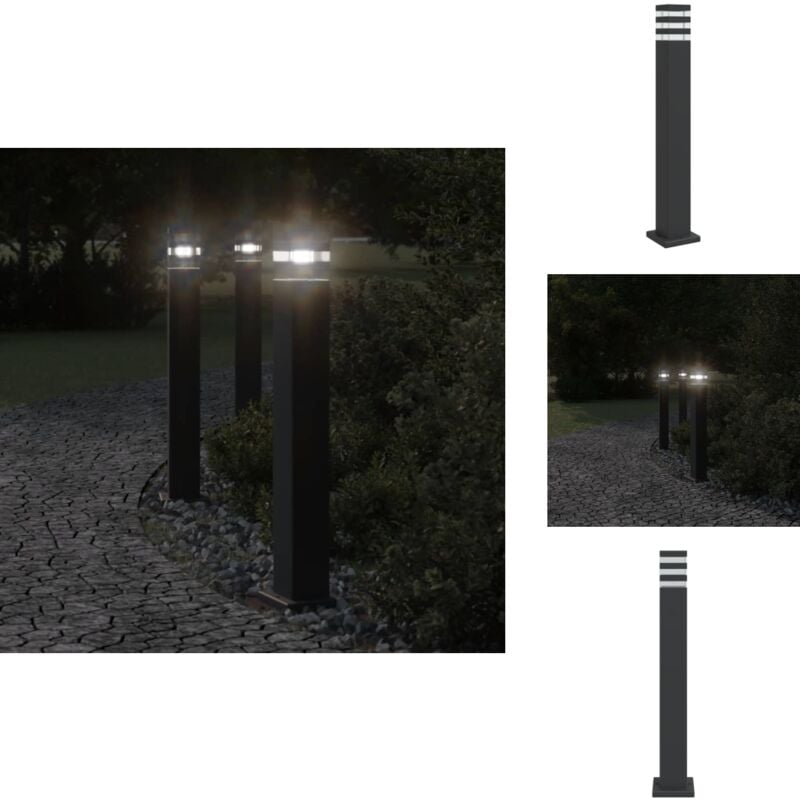 Lampadaire d'extérieur noir 80 cm aluminium - Lampadaire Exterieur - Éclairage Extérieur - Lampe Extérieur - Luminaire Extérieur - Jardin