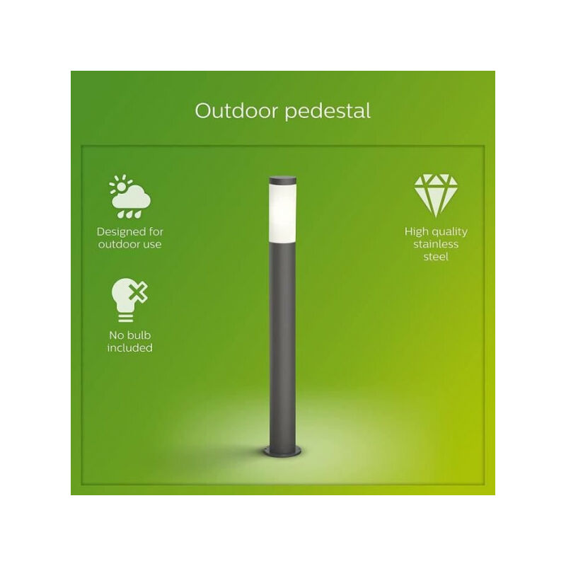 Lampadaire d'extérieur Philips utrecht - Anthracite - 20W - Résistant aux intempéries