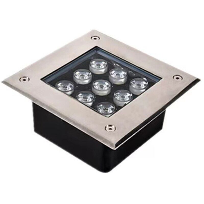 Lampadaire d'extérieur à encastrer carré led en acier inoxydable Matériau étanche IP67 Forte capacité de charge Projecteur de sol à led pour jardin,
