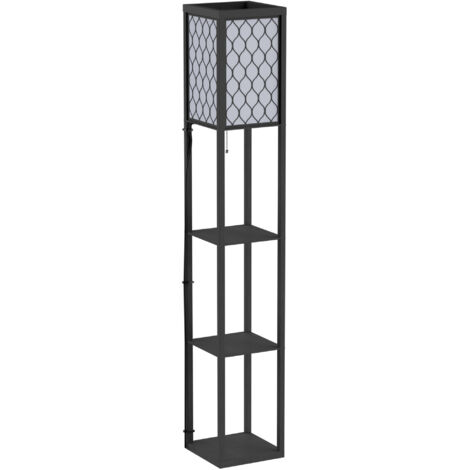 Lampadaire d'intérieur Lampadaire  avec étagère pour salon, douille E27, ampoule non incluse.
