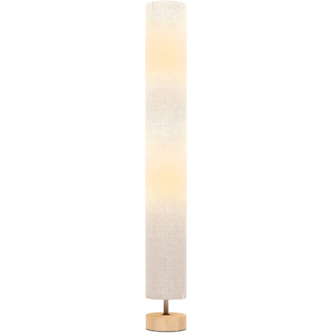 Lampadaire d'intérieur Lampadaire sur pied de salon avec abat-jour en lin, interrupteur à pied, 2 x douille E27, 120 cm, gris