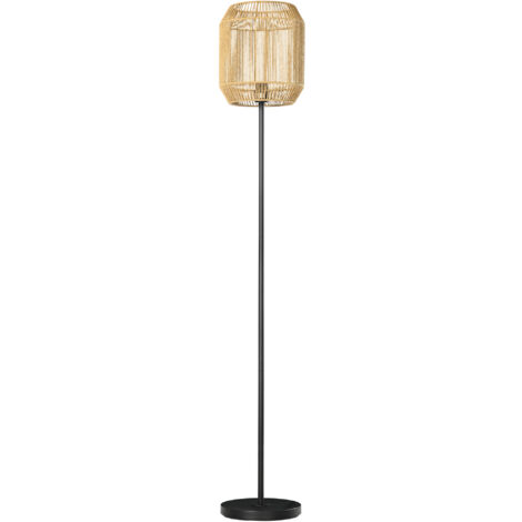Lampadaire d'intérieur Lampadaire sur pied salon abat-jour en corde de papier design naturel base E27 Max. 40W - Ø 26 x 164H cm