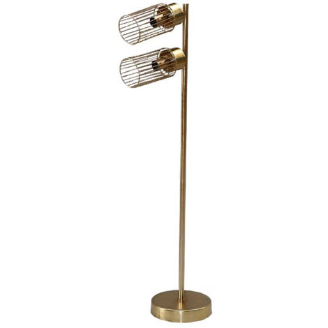 Lampadaire doré à 2 spots 42x132cm