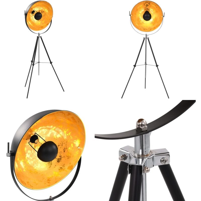 Lampadaire E27 Noir et doré 51 cm - Lampadaire - Lampadaire Design - Lampadaire Moderne - Lampadaire Noir Et Doré - Éclairage Intérieur - Home &