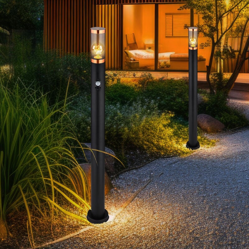 Lampadaire, éclairage de chemin, éclairage extérieur, lampadaire, fumée, cuivre, extérieur avec détecteur de mouvement, lampe de jardin, acier