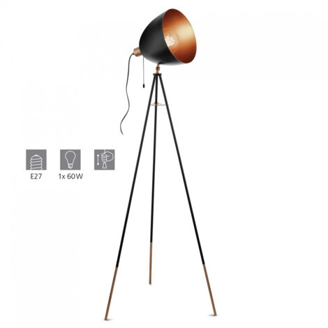 Lampadaire EGLO Chester Noir E27