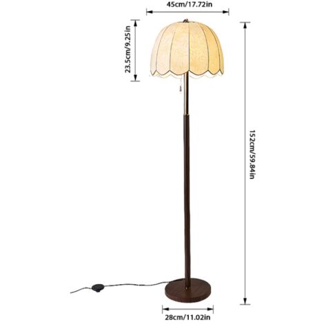 Lampadaire élégant 152 cm avec abat-jour en tissu Ø45 cm, lampadaire LED pour salon et chambre