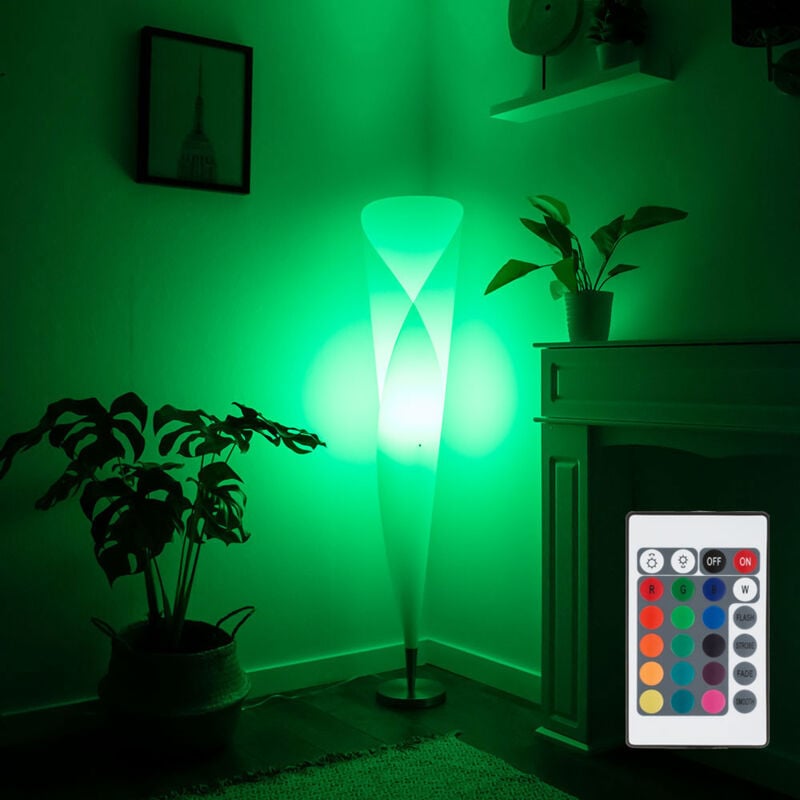 Lampadaire élégant à changement de couleur dans un ensemble comprenant un illuminant LED RVB de 6 watts