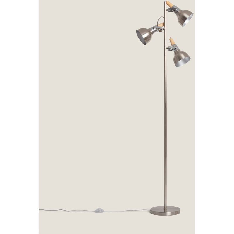 Lampadaire Emer Métal 3 Spots Argenté Argenté