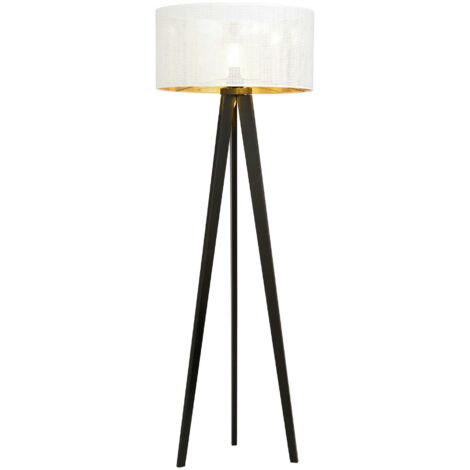 Lampadaire Emibig Aston blanc/doré E27 150cm trépied