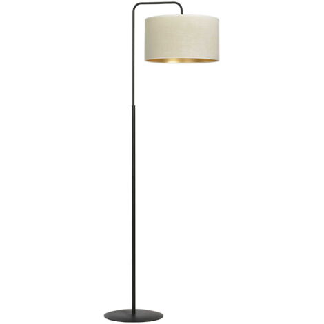 Lampadaire Emibig Hilde arc noir crème doré E27 150cm