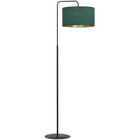 Lampadaire Emibig Hilde tissu vert/noir doré E27 150cm
