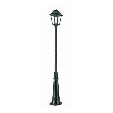 Lampadaire en aluminium moulé sous pression diffuseurs noirs en verre transparent h. 293 cm