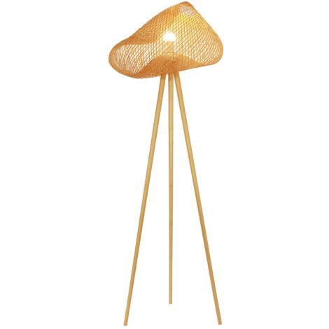 Lampadaire en bambou pieds en bois, LIPS