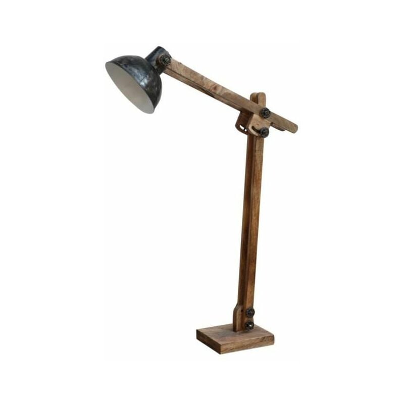 Lampadaire en bois et métal coloris naturel / noir - Longueur 30 x profondeur 87 x hauteur 153 cm Pegane